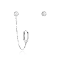 Boucles D'oreilles Dépareillées Macha Argent Blanc Oxyde De Zirconium|Marc Orian Clearance