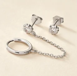 Boucles D'oreilles Dépareillées Macha Argent Blanc Oxyde De Zirconium|Marc Orian Clearance