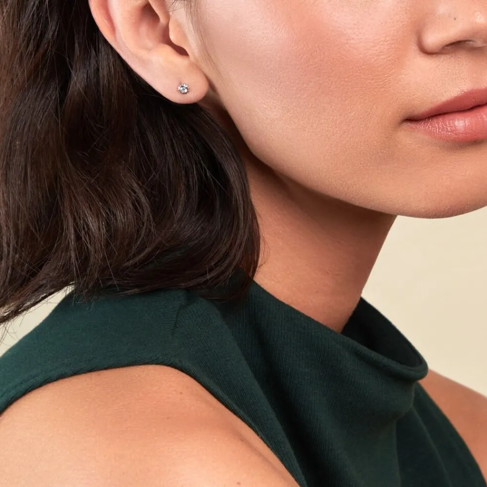 Boucles D'oreilles Dépareillées Macha Argent Blanc Oxyde De Zirconium|Marc Orian Clearance
