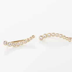 Boucles D'oreilles Grimpantes Plaqué Or Jaune Nazeli Oxyde|Marc Orian Outlet