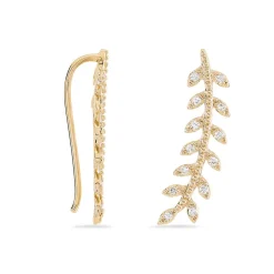 Boucles D'oreilles Grimpantes Fabrizia Plaqué Or Jaune Oxyde|Marc Orian New