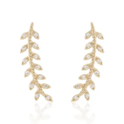 Boucles D'oreilles Grimpantes Fabrizia Plaqué Or Jaune Oxyde|Marc Orian New
