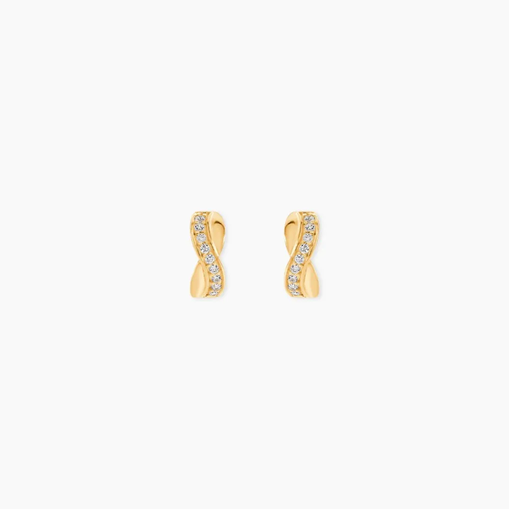 Boucles D'oreilles Izefia Rondes Or Jaune Oxyde De Zirconium|Marc Orian Hot