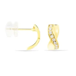 Boucles D'oreilles Izefia Rondes Or Jaune Oxyde De Zirconium|Marc Orian Hot