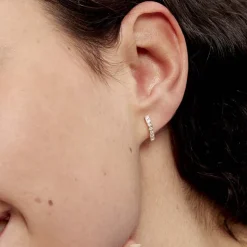Boucles D'oreilles Jacoba Rondes Or Jaune Oxyde De Zirconium