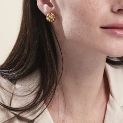 Boucles D'oreilles Or Jaune Verbena