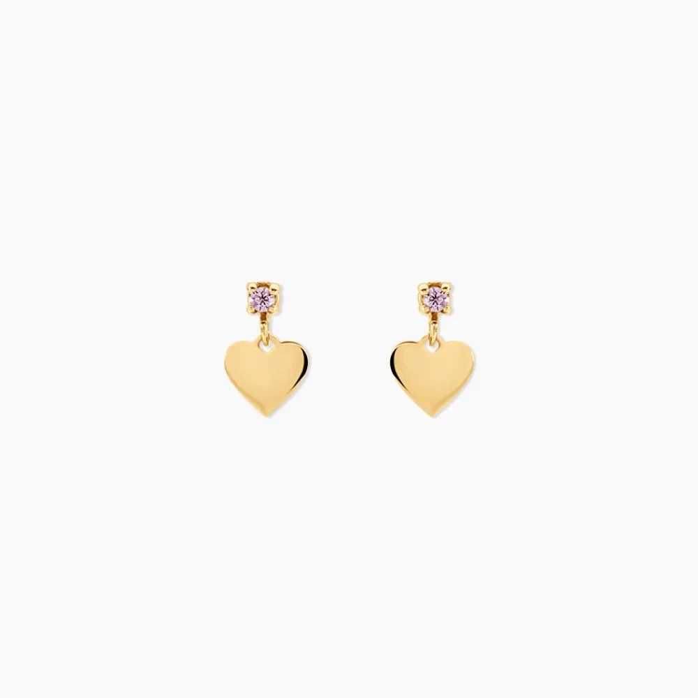 Boucles D'oreilles Pendantes Or Jaune Marie Lou Oxyde De Zirconium|Marc Orian Online