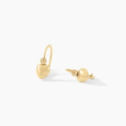 Boucles D'oreilles Pendantes France-marie Coeur Or Jaune|Marc Orian