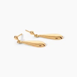 Boucles D'Oreilles Pendantes Frankie Plaqué Or Jaune|Marc Orian Hot