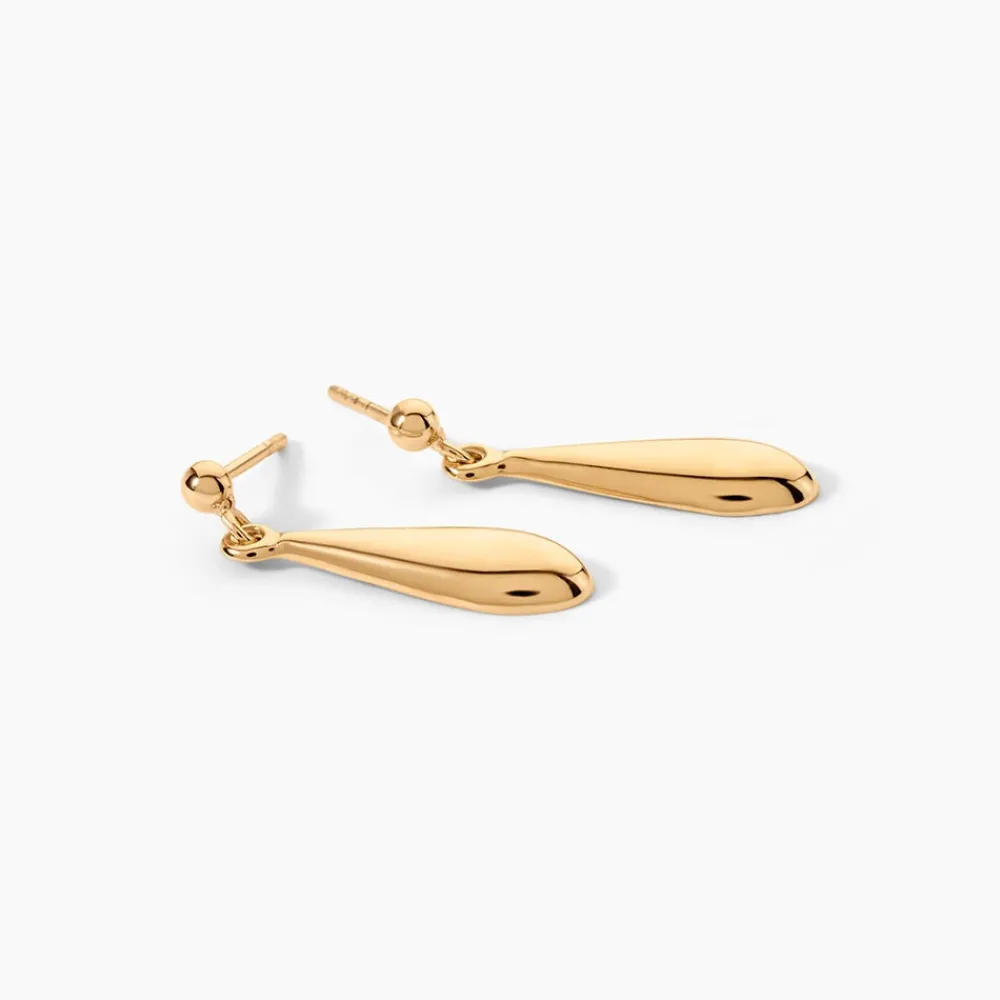 Boucles D'Oreilles Pendantes Frankie Plaqué Or Jaune|Marc Orian Hot