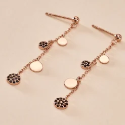 Boucles D'oreilles Pendantes Lorainne Argent Bicolore Oxyde|Marc Orian