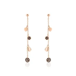 Boucles D'oreilles Pendantes Lorainne Argent Bicolore Oxyde|Marc Orian