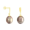 Boucles D'oreilles Pendantes Semi-baroque Or Jaune Perle De Tahiti|Marc Orian Hot