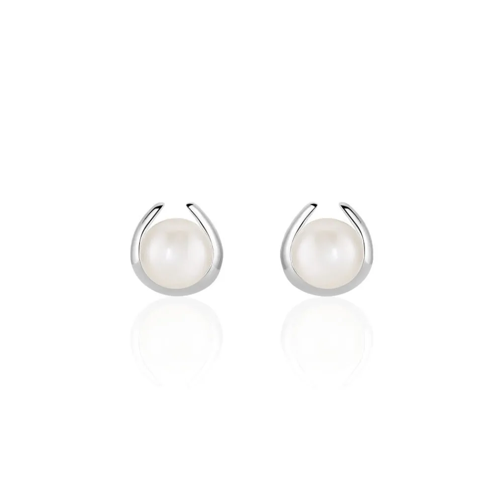 Boucles D'oreilles Pendantes Saori Argent Blanc Perle De Culture|Marc Orian Outlet