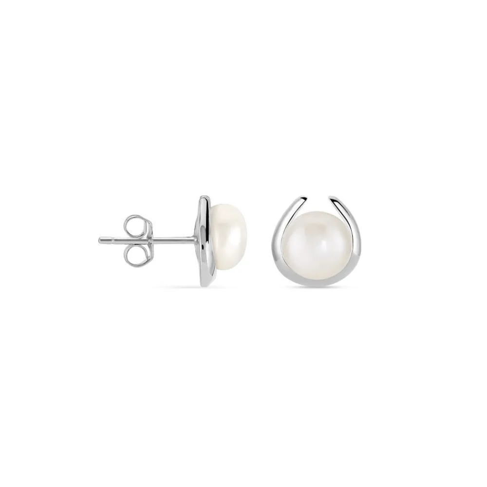 Boucles D'oreilles Pendantes Saori Argent Blanc Perle De Culture|Marc Orian Outlet