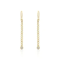 Boucles D'oreilles Pendantes Vienne Or Jaune Oxyde De Zirconium|Marc Orian Clearance