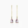 Boucles D'oreilles Pendantes Asteriane Or Jaune Améthyste|Marc Orian