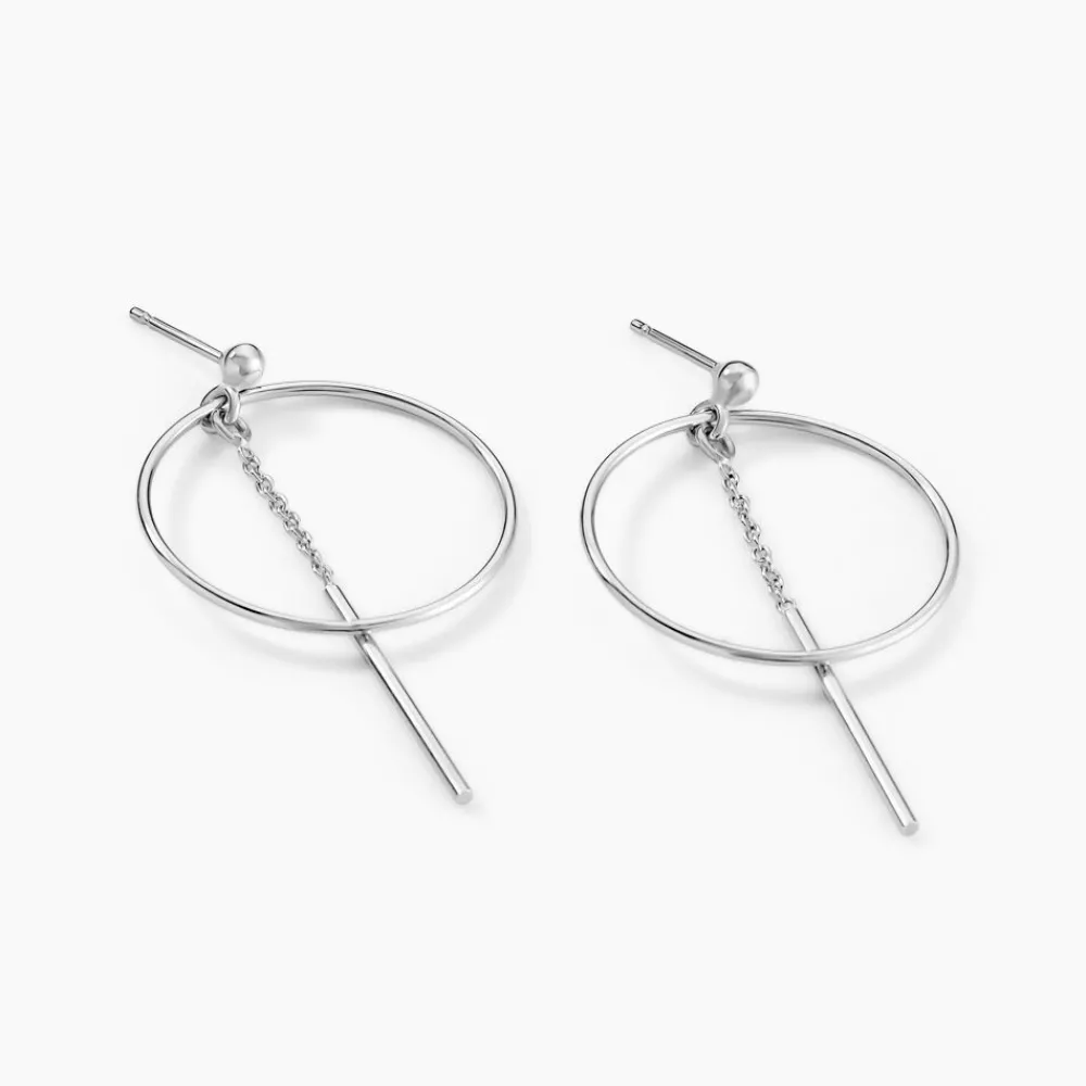 Boucles D'oreilles Pendantes Enissa Argent Blanc|Marc Orian Online