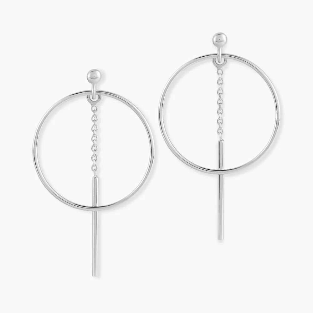 Boucles D'oreilles Pendantes Enissa Argent Blanc|Marc Orian Online