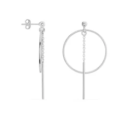 Boucles D'oreilles Pendantes Enissa Argent Blanc|Marc Orian Online