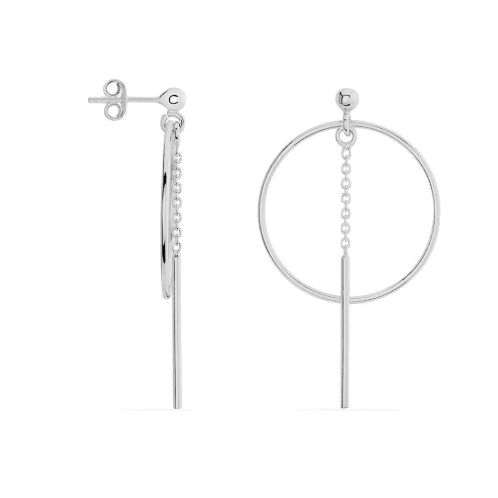 Boucles D'oreilles Pendantes Enissa Argent Blanc|Marc Orian Online