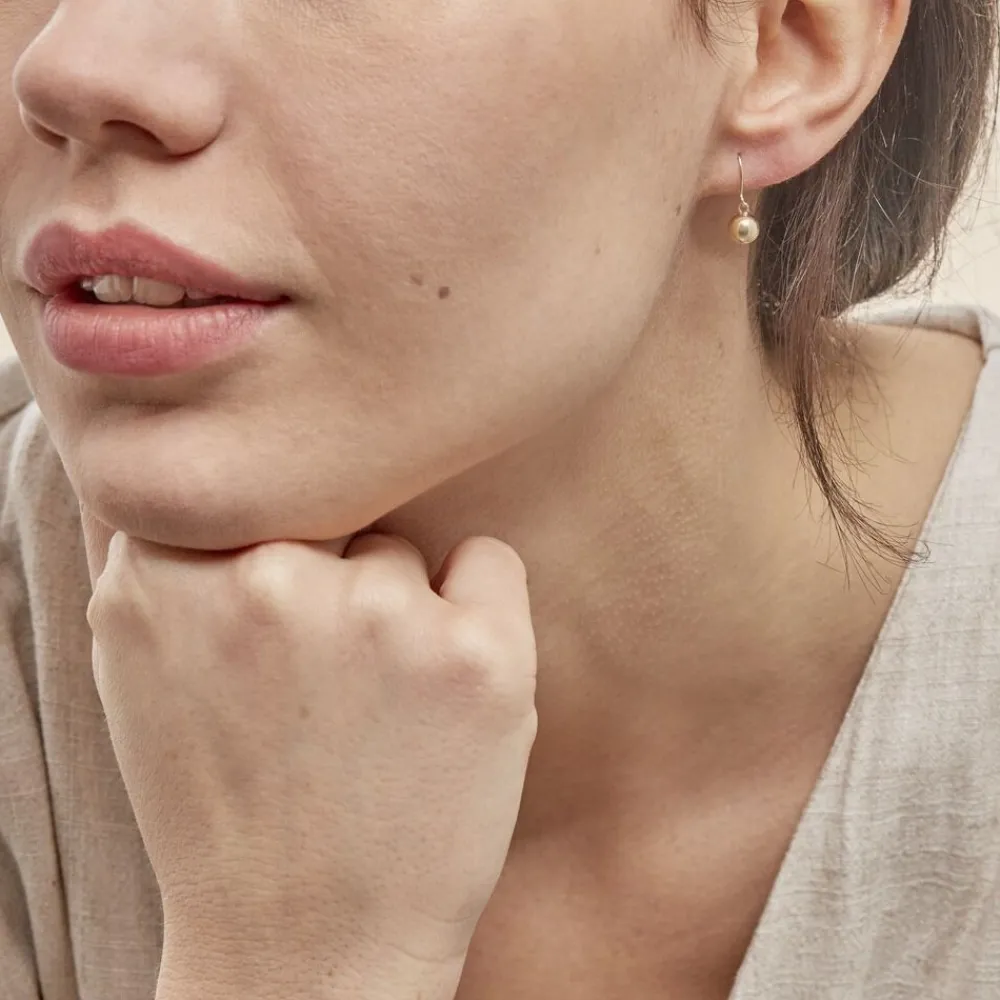 Boucles D'oreilles Pendantes Fidelia Boules Or Jaune|Marc Orian Sale