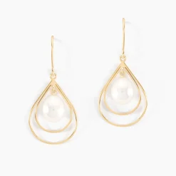 Boucles D'oreilles Pendantes Martyna Or Jaune Perle De Culture|Marc Orian