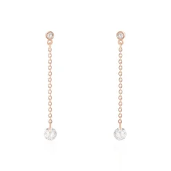 Boucles D'oreilles Pendantes Constantin Argent Rose Oxyde De Zirconium|Marc Orian Outlet