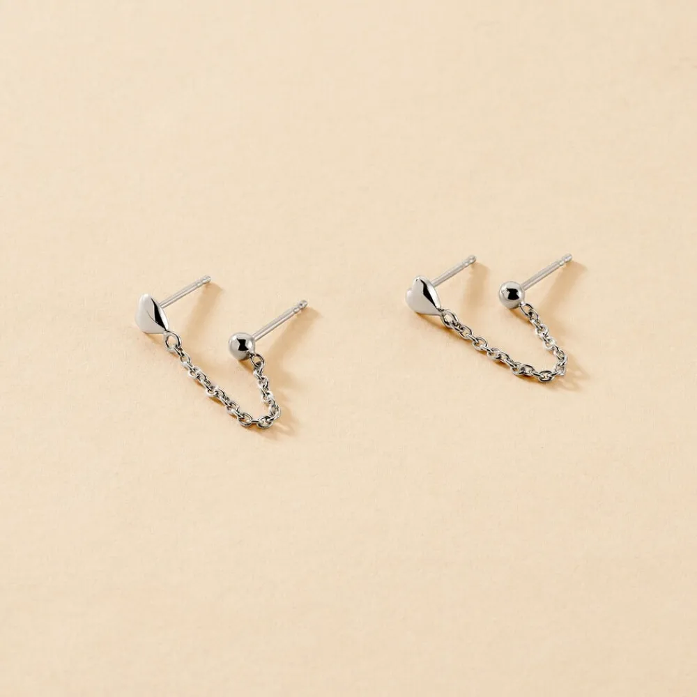 Boucles D'oreilles Pendantes Honor Argent Blanc|Marc Orian Clearance