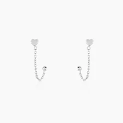 Boucles D'oreilles Pendantes Honor Argent Blanc|Marc Orian Clearance