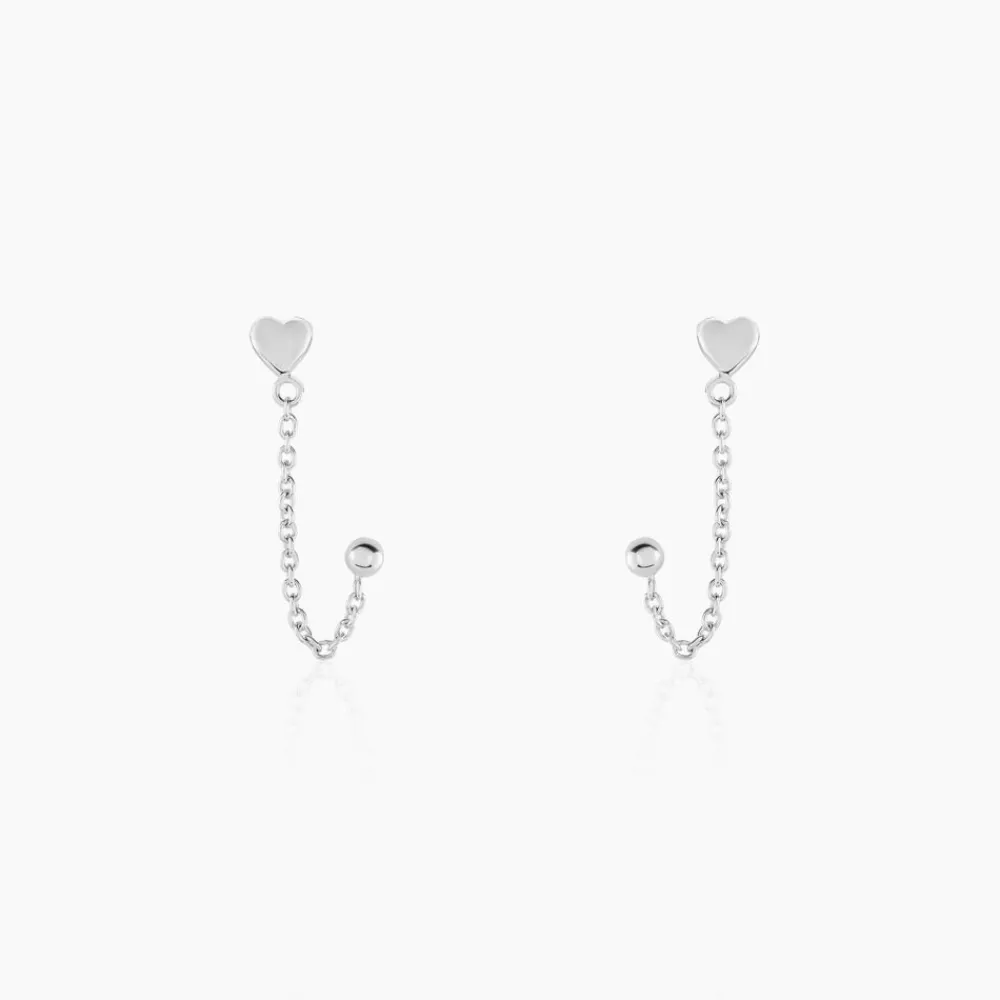 Boucles D'oreilles Pendantes Honor Argent Blanc|Marc Orian Clearance