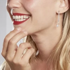 Boucles D'oreilles Pendantes Sathya Argent Blanc Oxyde De Zirconium|Marc Orian Online