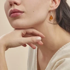 Boucles D'oreilles Pendantes Argent Blanc Mareme Ambre|Marc Orian Clearance
