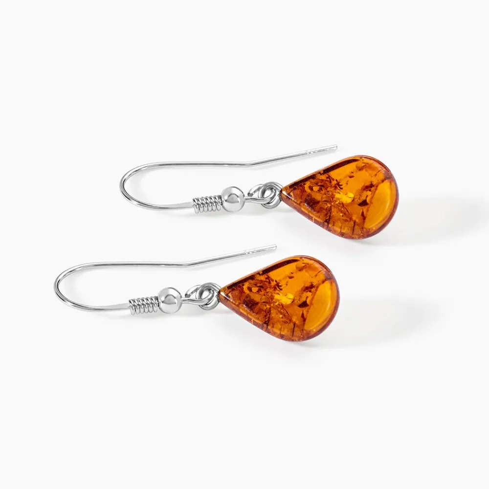 Boucles D'oreilles Pendantes Argent Blanc Mareme Ambre|Marc Orian Clearance