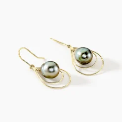 Boucles D'oreilles Pendantes Martyna Or Jaune Perle De Tahiti|Marc Orian Sale