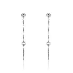 Boucles D'oreilles Pendantes Argent Blanc Maic|Marc Orian New