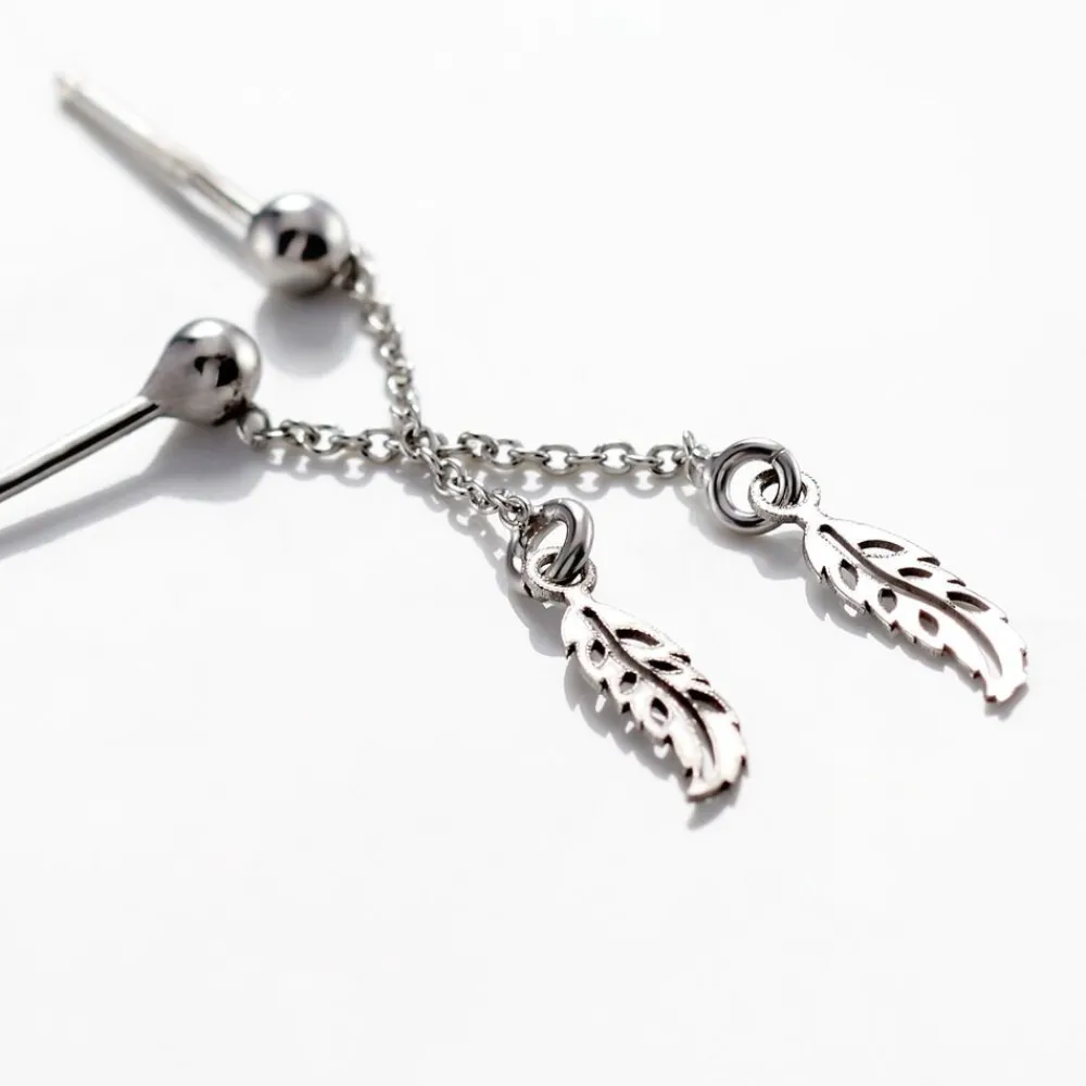 Boucles D'oreilles Pendantes Argent Blanc Maic|Marc Orian New
