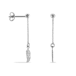 Boucles D'oreilles Pendantes Argent Blanc Maic|Marc Orian New