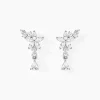 Boucles D'oreilles Pendantes Bertha Argent Blanc Oxyde De Zirconium|Marc Orian New