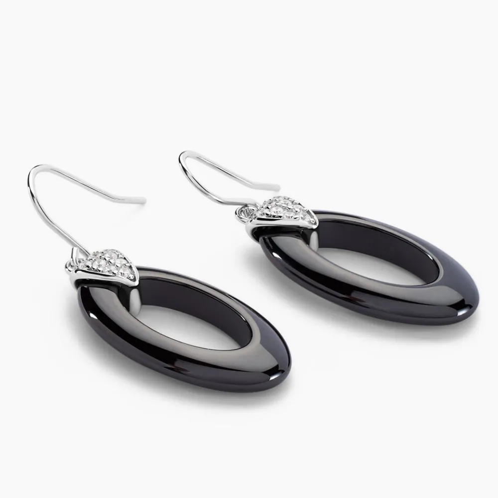 Boucles D'oreilles Pendantes Peer Argent Blanc Oxyde De Zirconium|Marc Orian Hot