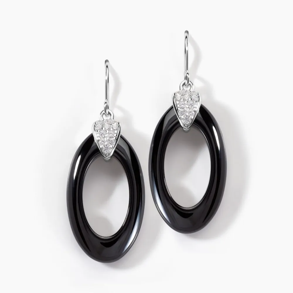 Boucles D'oreilles Pendantes Peer Argent Blanc Oxyde De Zirconium|Marc Orian Hot