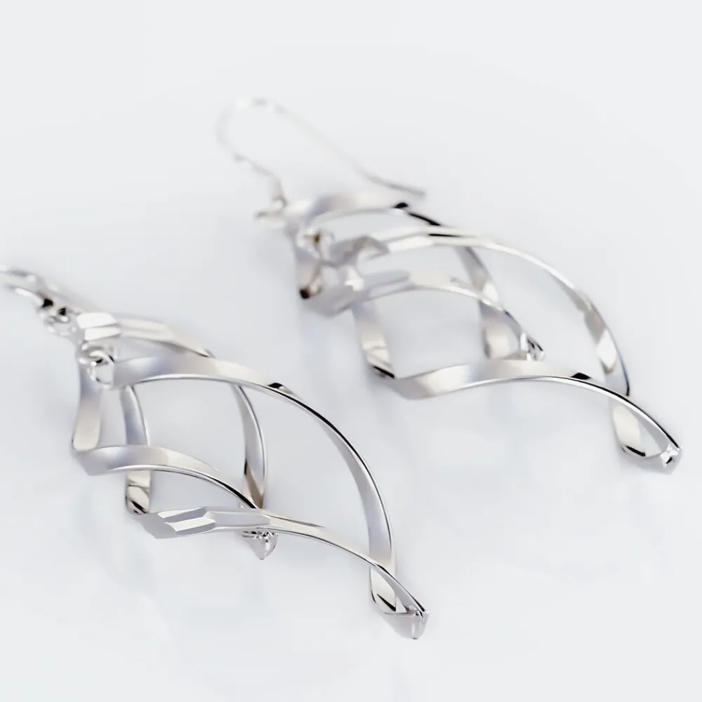 Boucles D'oreilles Pendantes Lisi Argent Blanc|Marc Orian New