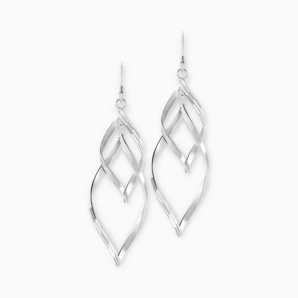 Boucles D'oreilles Pendantes Lisi Argent Blanc|Marc Orian New