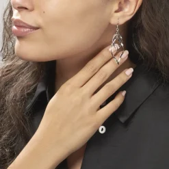 Boucles D'oreilles Pendantes Lisi Argent Blanc|Marc Orian New
