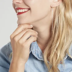 Boucles D'oreilles Pendantes Yaka Argent Blanc|Marc Orian Clearance