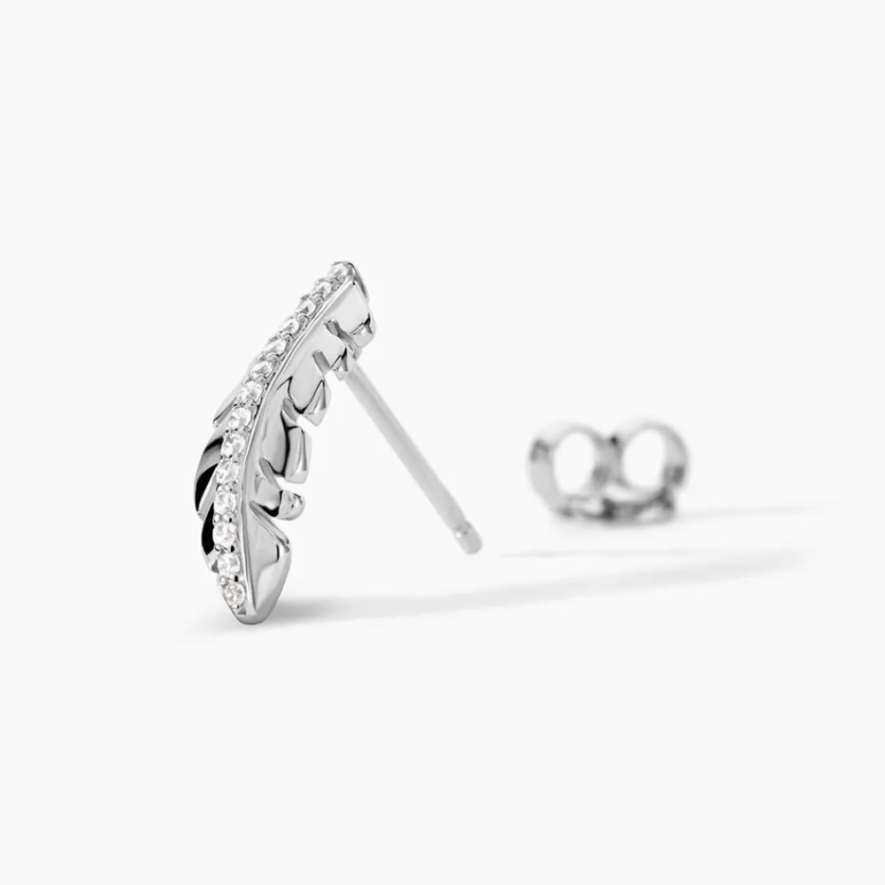 Boucles D'oreilles Pendantes Cynthia Argent Blanc Oxyde De Zirconium|Marc Orian Discount