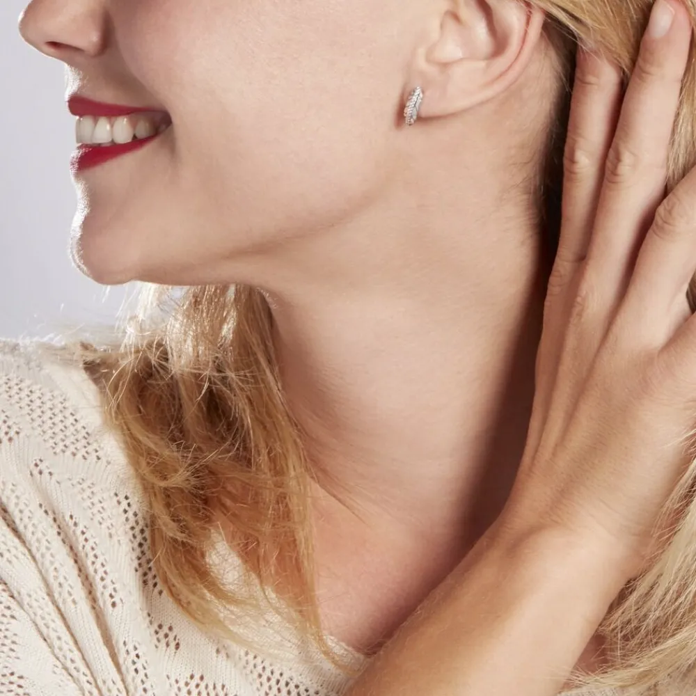Boucles D'oreilles Pendantes Cynthia Argent Blanc Oxyde De Zirconium|Marc Orian Discount