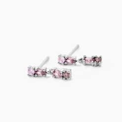 Boucles D'oreilles Pendantes Angelika Argent Blanc Pierre De Synthese