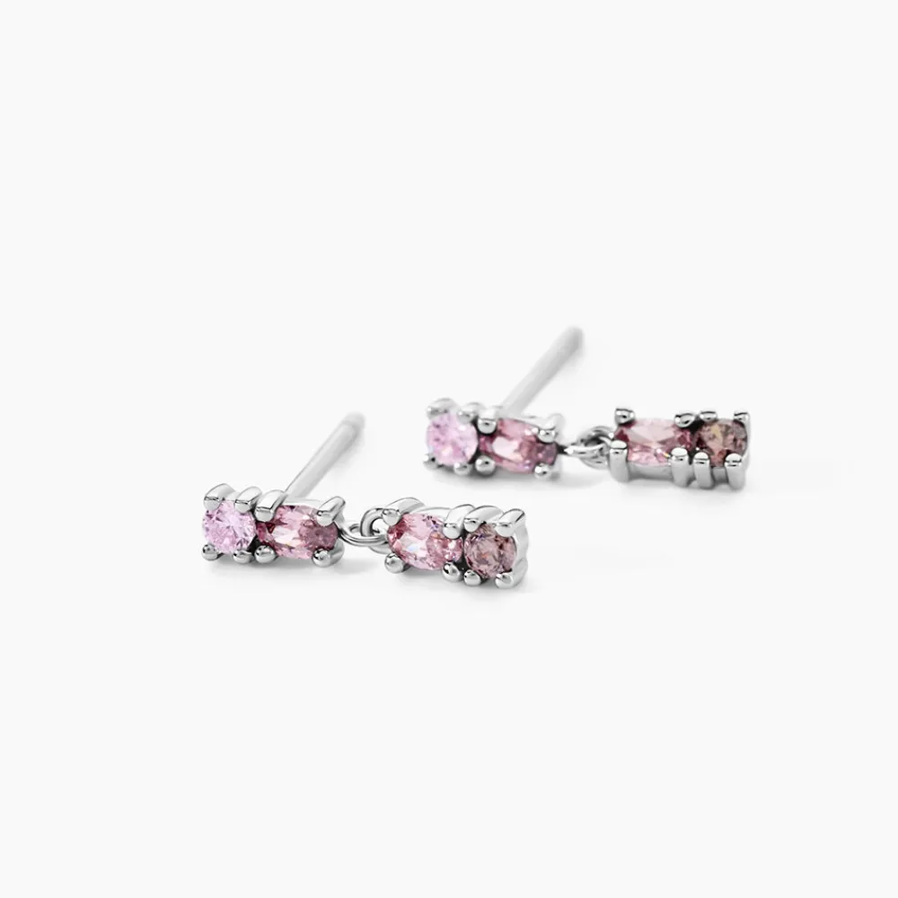 Boucles D'oreilles Pendantes Angelika Argent Blanc Pierre De Synthese