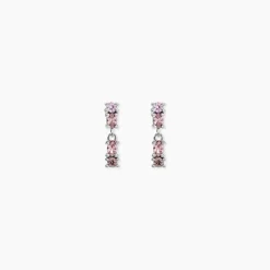 Boucles D'oreilles Pendantes Angelika Argent Blanc Pierre De Synthese